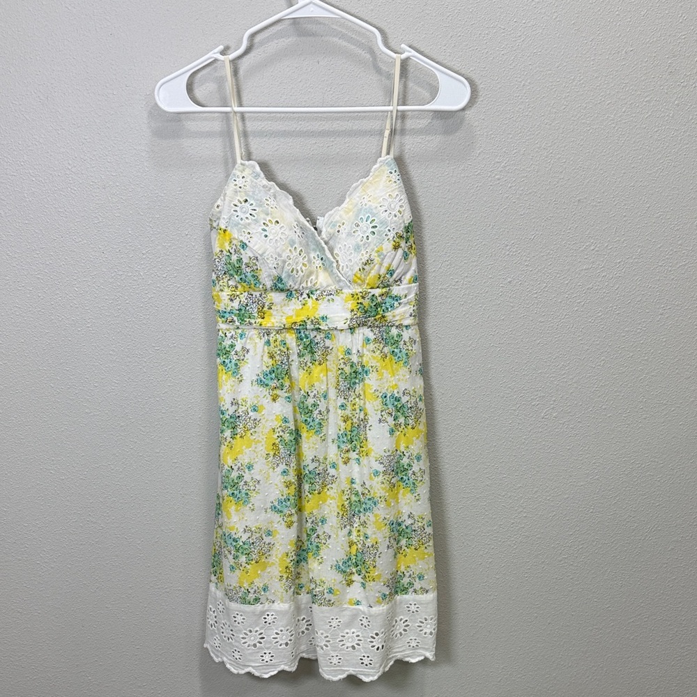 Ruby Rox Pastel Floral Dress eyelet‎ trim